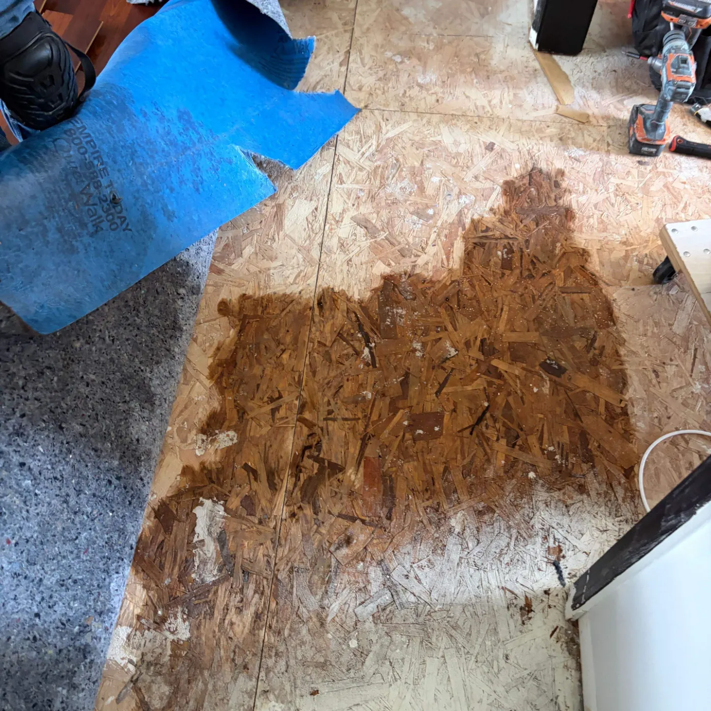 Air movers and dehumidifiers running in Avon Indiana home dry-out